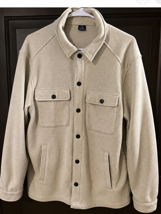 George Other - Men's Beige Button-Front Utility Jacket Heavyweight Like new!